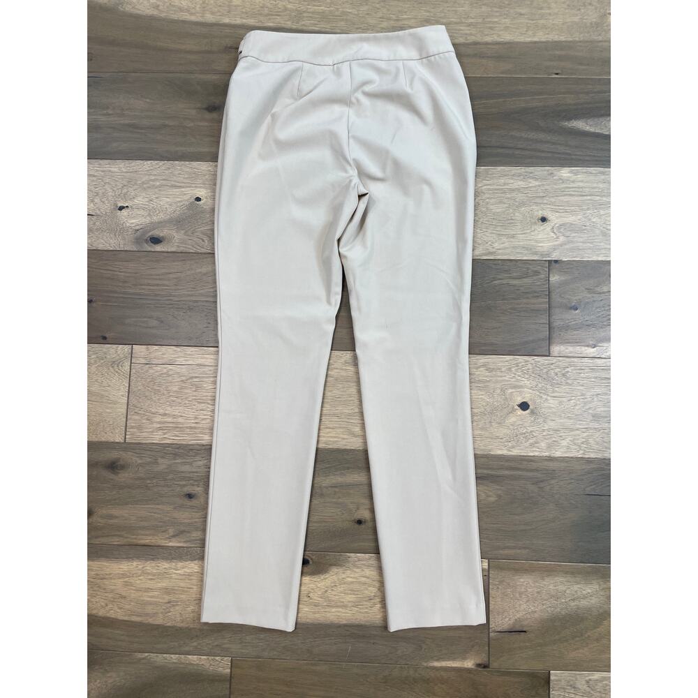 Calvin Klein Tan Pants Size 2 Gold Zipper Tapered Ankle Stretch Slim Fit - Picture 11 of 12